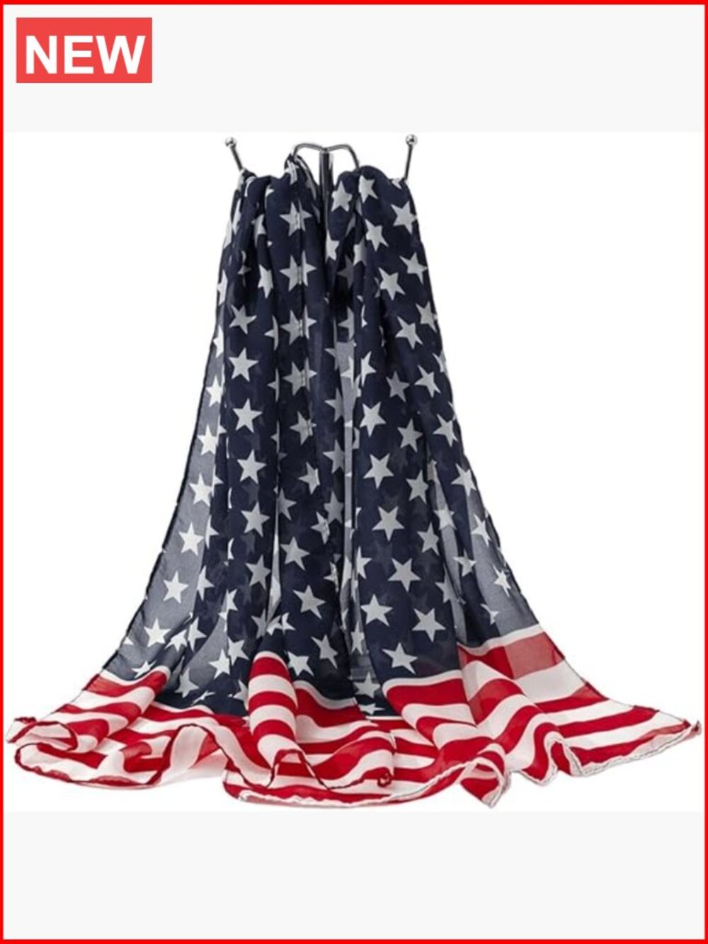 Patriotic UV Sun Protection Scarf Lightweight American Flag Shawl